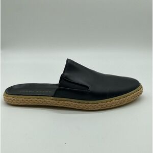 Jenni Kayne Black‎ Leather Marina Espadrille Mules Slides Women's Size 36
